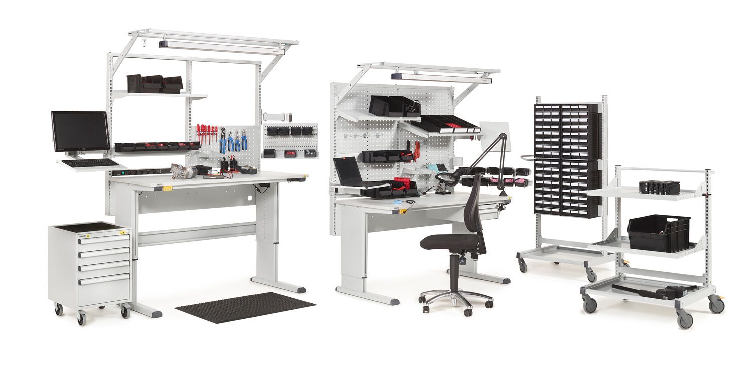 Professionele assemblagetafels voor elke productie- of montagelijn Assemblagetafels en -lijnen
